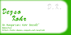 dezso kohr business card